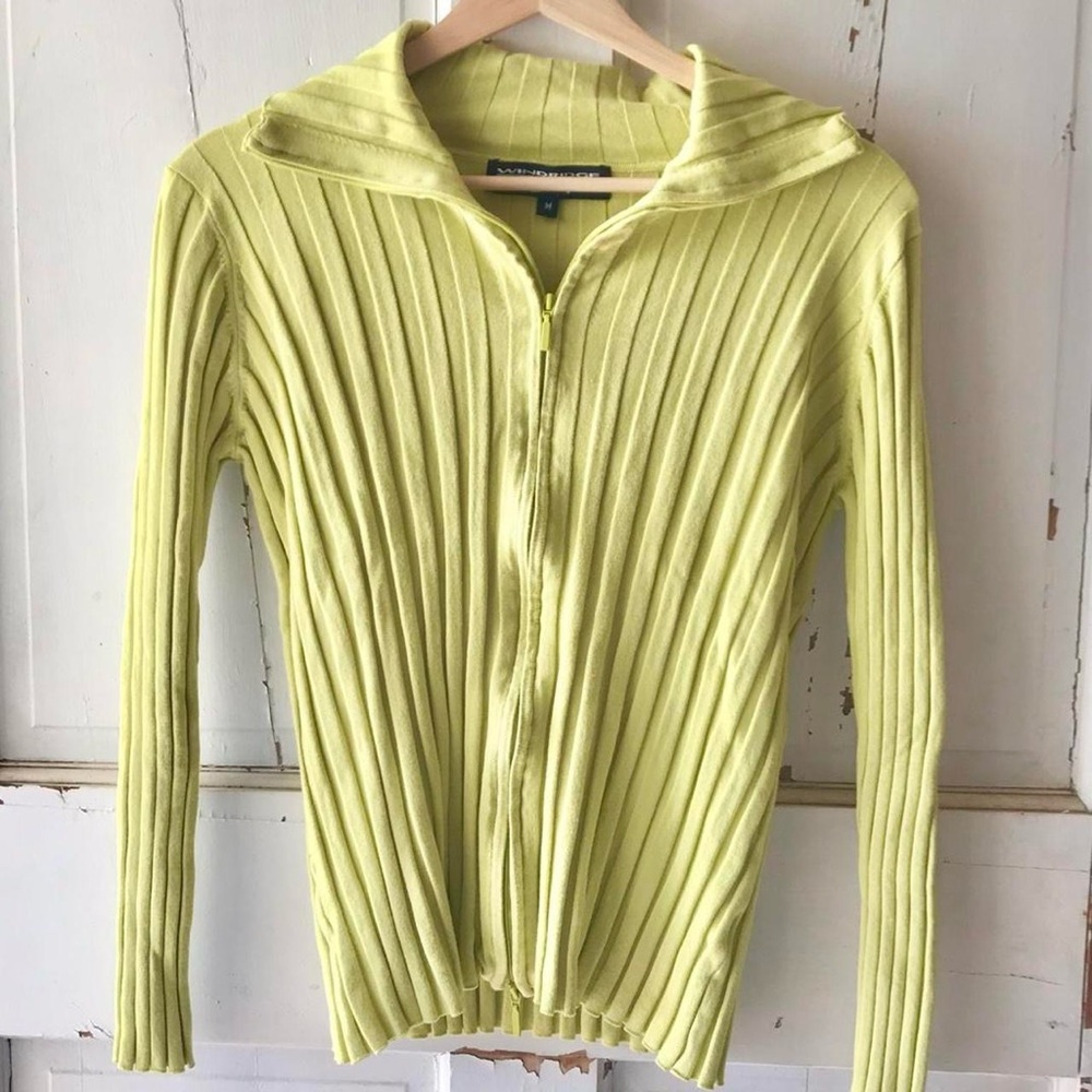 Vintage 90’s Y2K Green Ribbed Double Zipper  Lightweight Jacket
